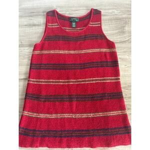 Lauren Ralph Lauren Women's Linen Blend Sleeveless Pullover Sweater-Size L